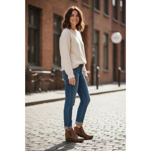 Sorel Women's Brown Leather Wedge Ankle Boots Size 7.5